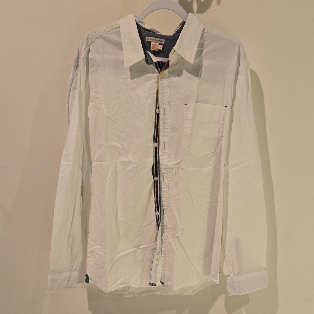 Men's White Casual Button Down Shirt
